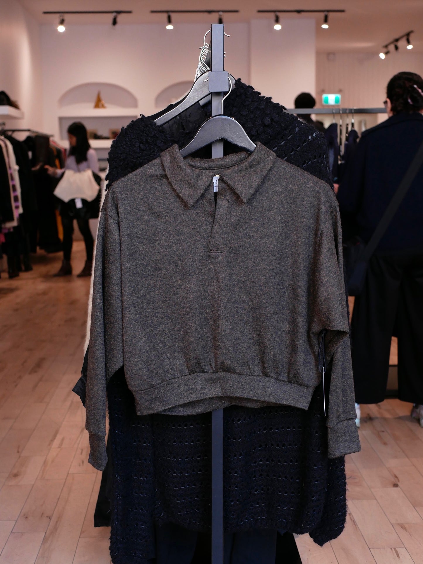 Alix Long Sleeve Knit Top (Green Heather)