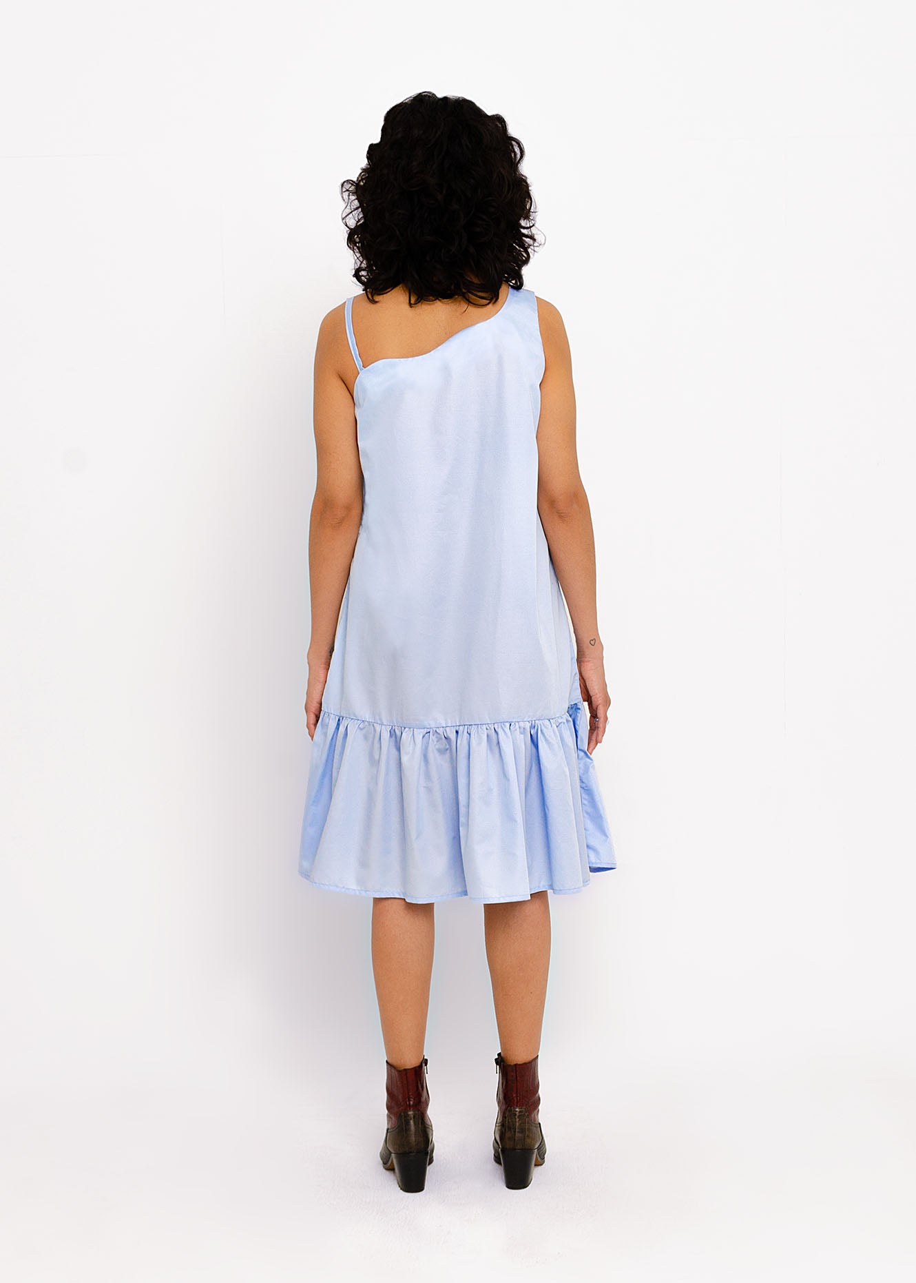Sia A-line Summer Dress (Sky Blue Cotton)