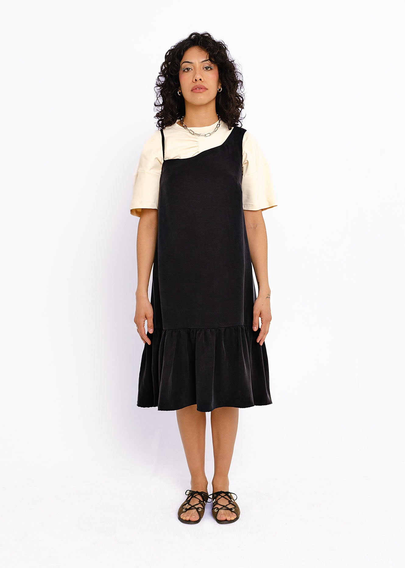 Sia A-Line Summer Dress (Black Cupro)
