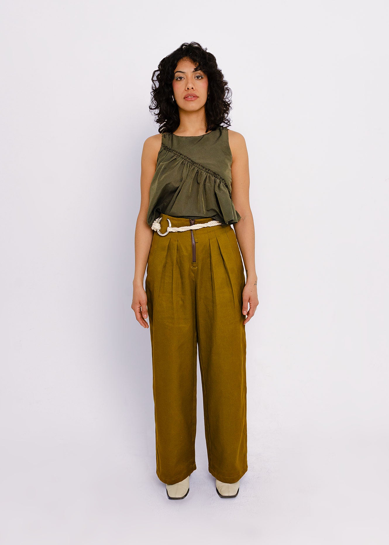 Josie High Waist Pants (Khaki)