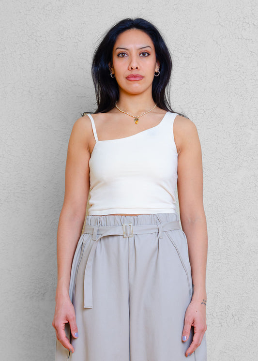 Esmee Cropped Tank Top (Cream)