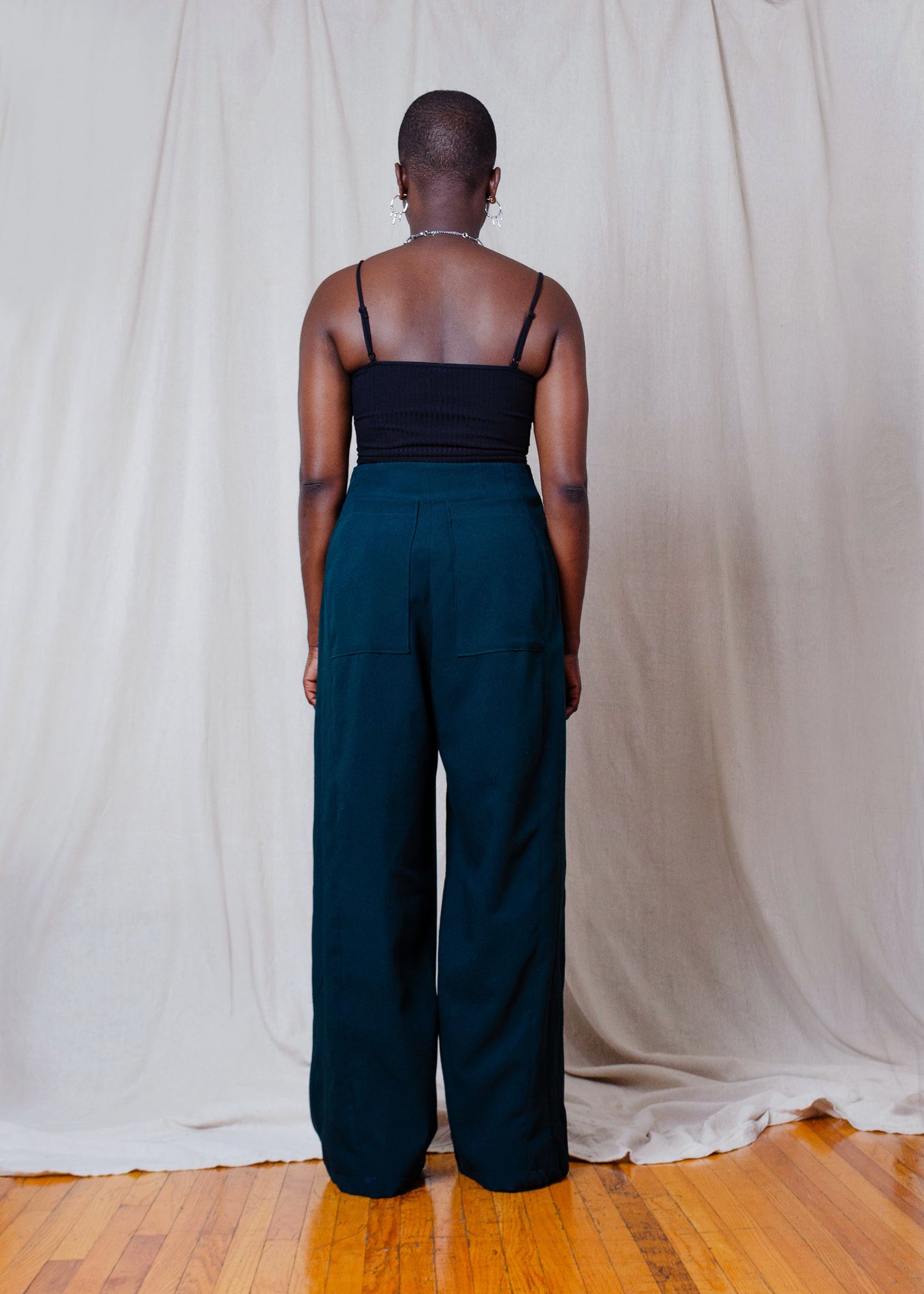 Josie High Waist Pants (Teal Doubleweave)