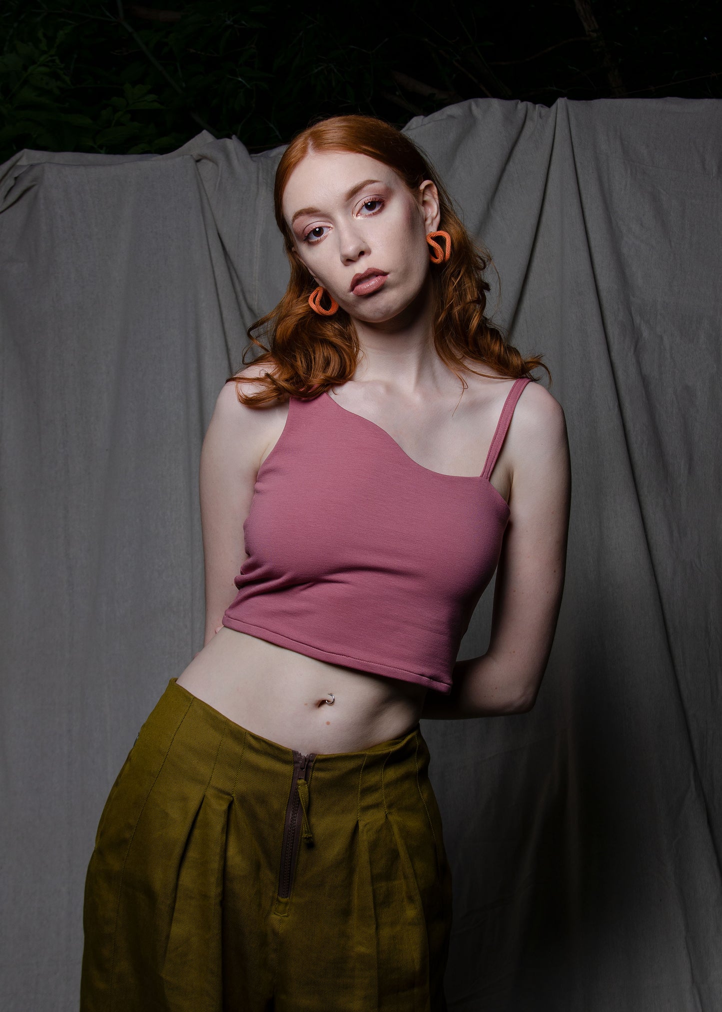 Esmee Cropped Tank Top (Dusty Rose)