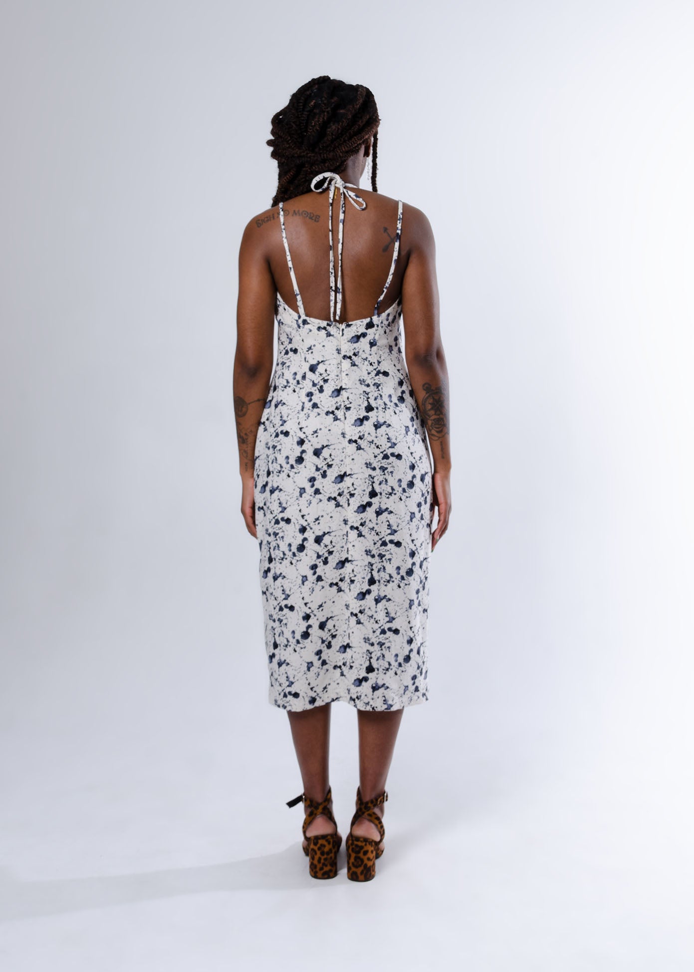Sonia Printed Midi dress (in Linen)