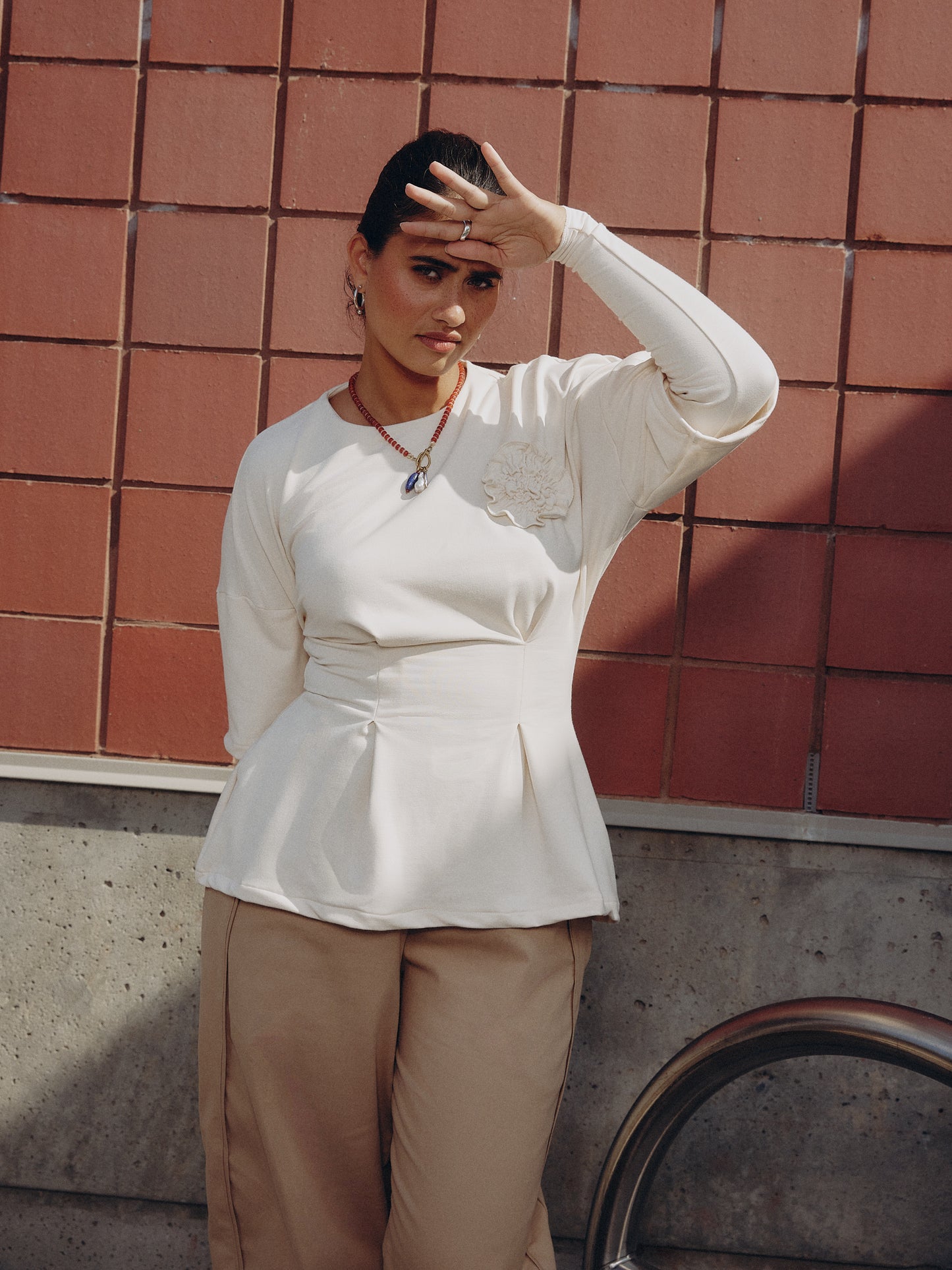 Bahar Long Sleeve Knit Top (Cream)