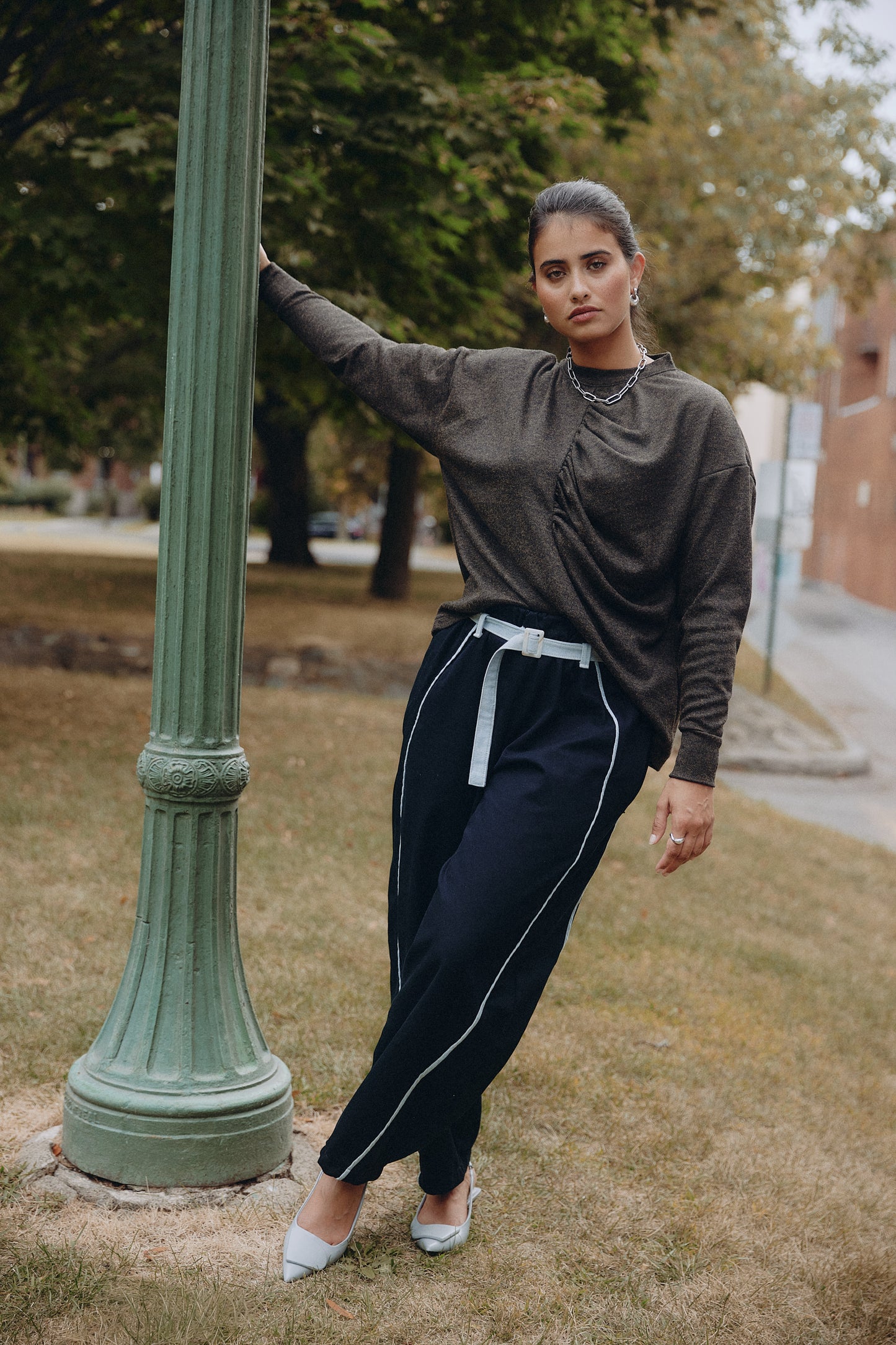 Astrid Long Sleeved Top (Heather Green)