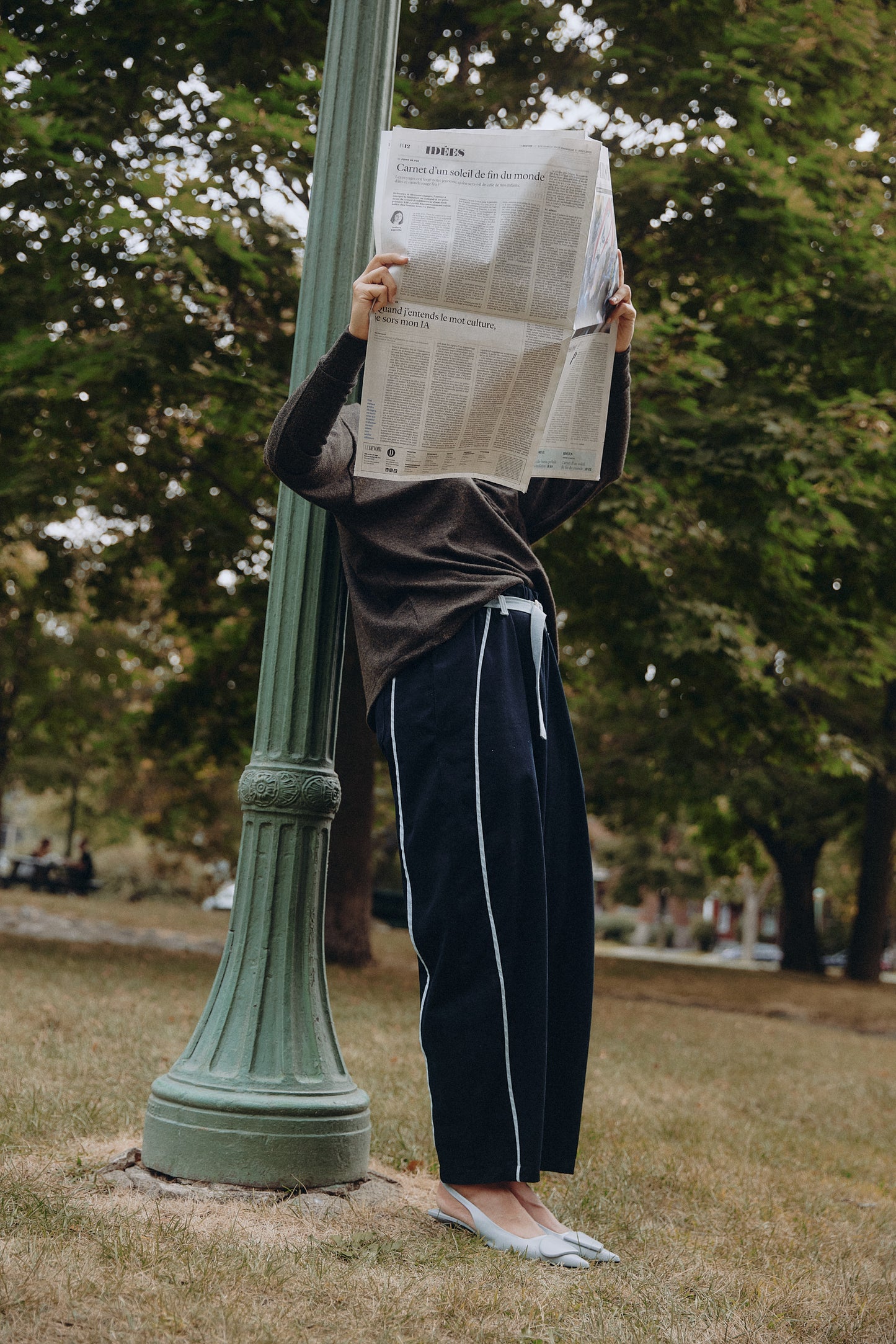 Amy Barrel Pants (Black + denim contrast)