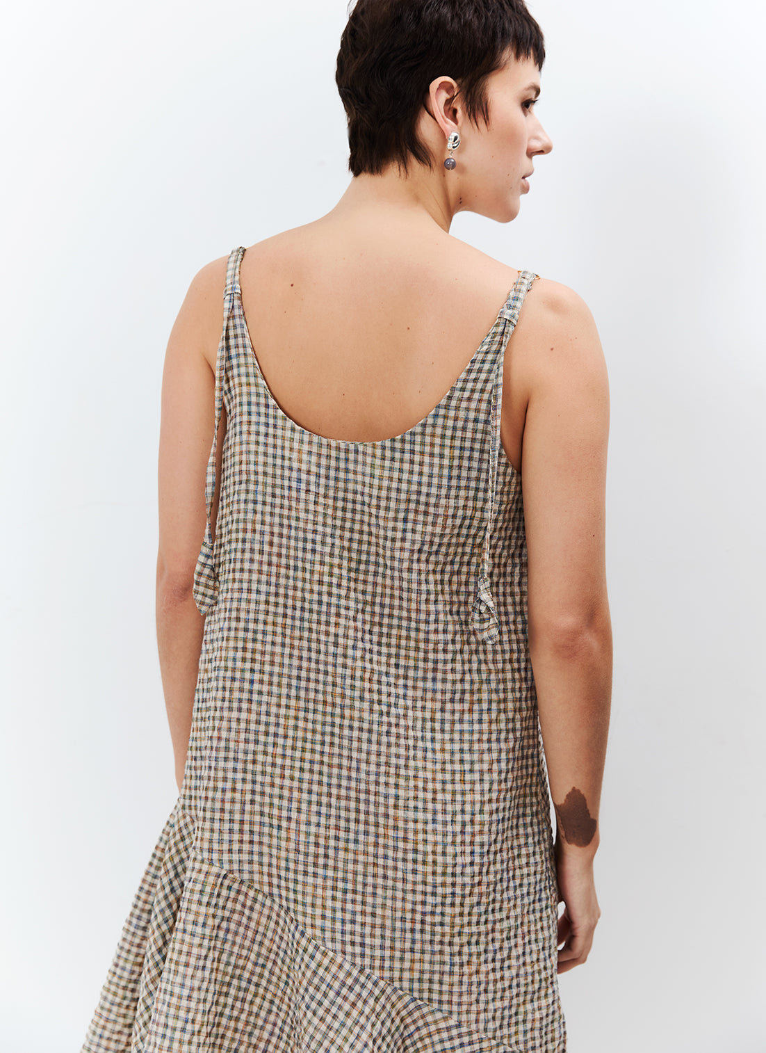 Gabriela Midi Dress (Seersucker Gingham)
