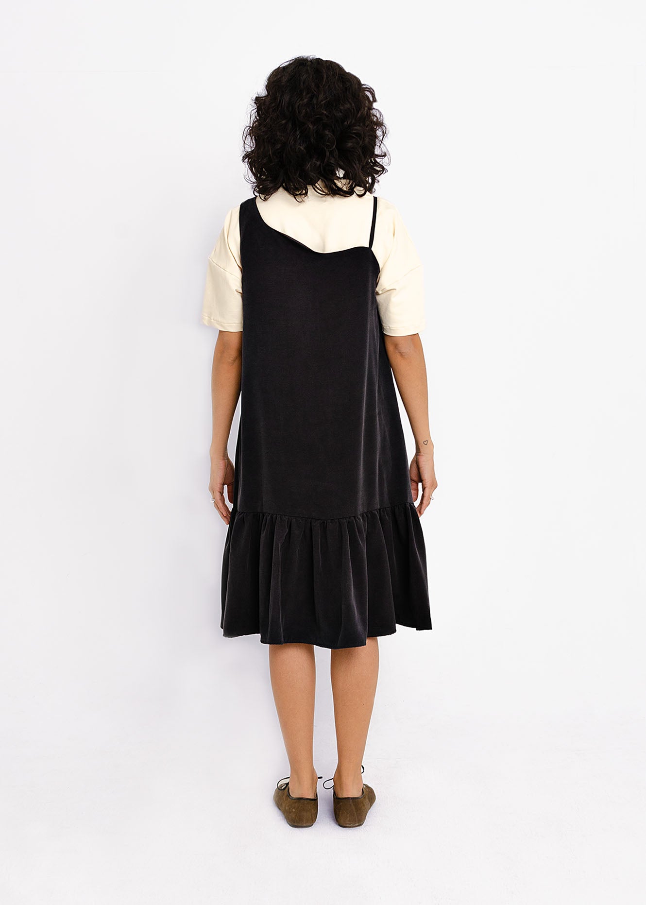 Sia A-Line Summer Dress (Black Cupro)