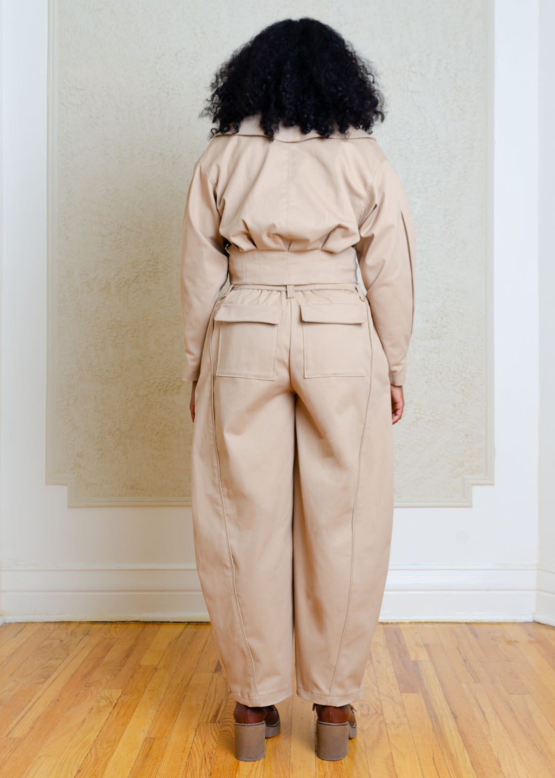 Emilie Cropped Jacket (Khaki Cotton)