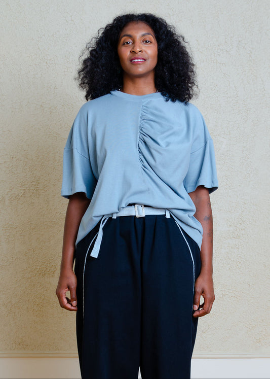 Astrid Oversized Tee (Dusty Blue)