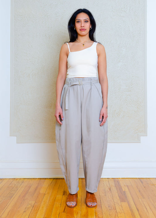 Amy Barrel Pants (Khaki Stretch Cotton)
