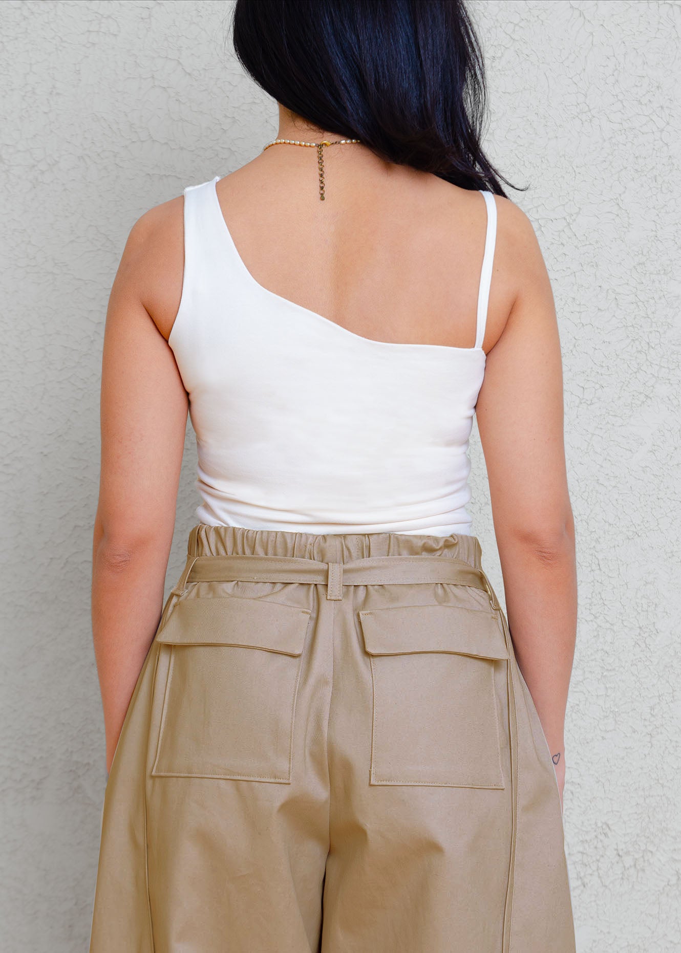 Amy Barrel Pants (Khaki Stretch Cotton)