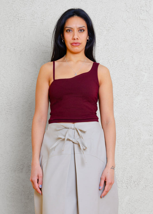Esmee Cropped Tank Top (Chocolate Brown)