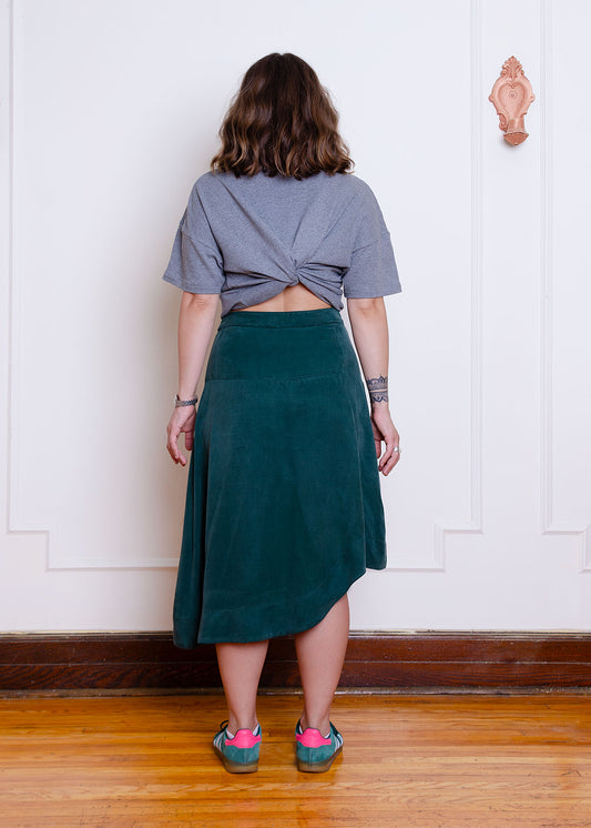 Deisy A-Line Midi Skirt (Forest Green)