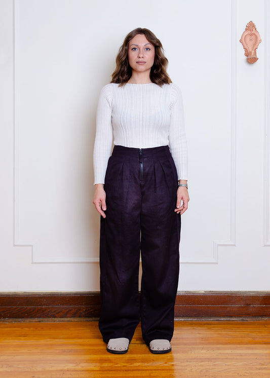 Josie High Waist Pants (Aubergine)