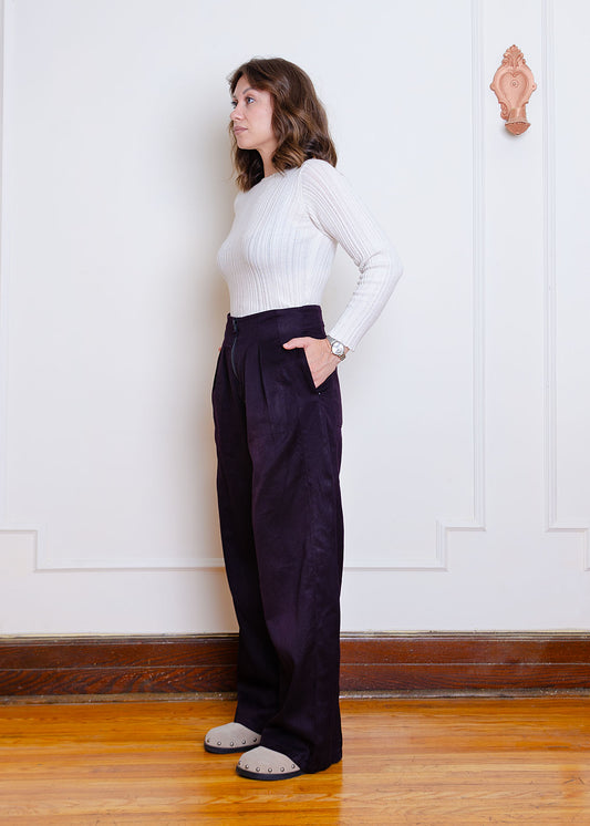 Josie High Waist Pants (Aubergine)