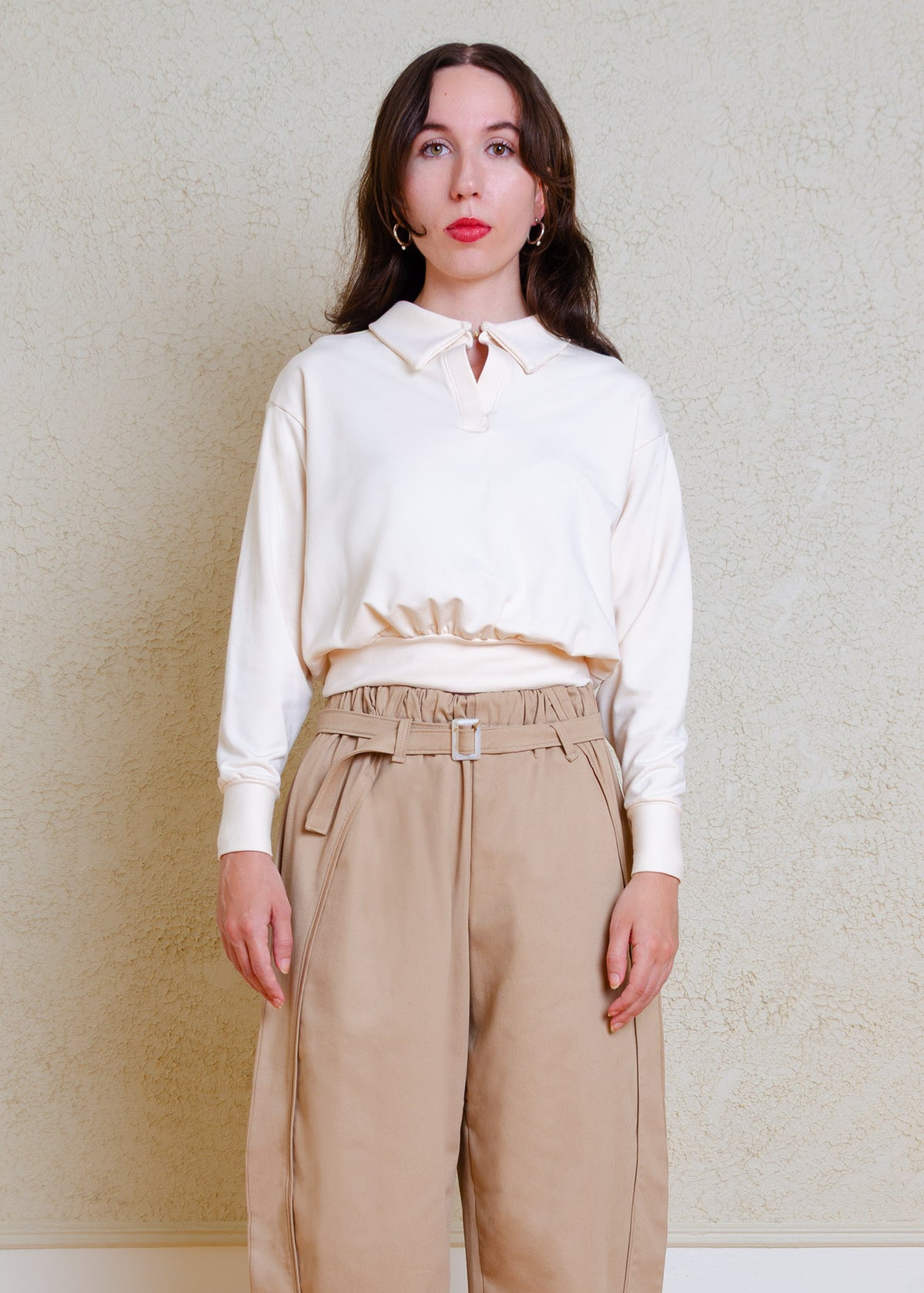 Alix Long Sleeve Knit Top (Cream)