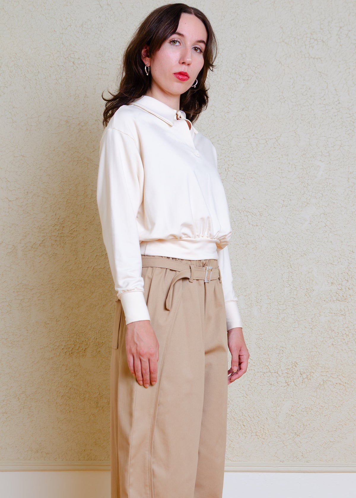 Alix Long Sleeve Knit Top (Cream)