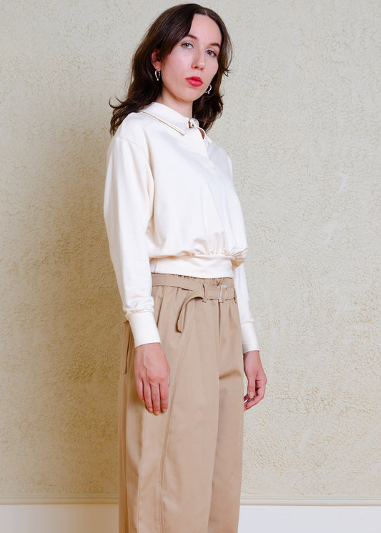 Alix Long Sleeve Knit Top (Cream)
