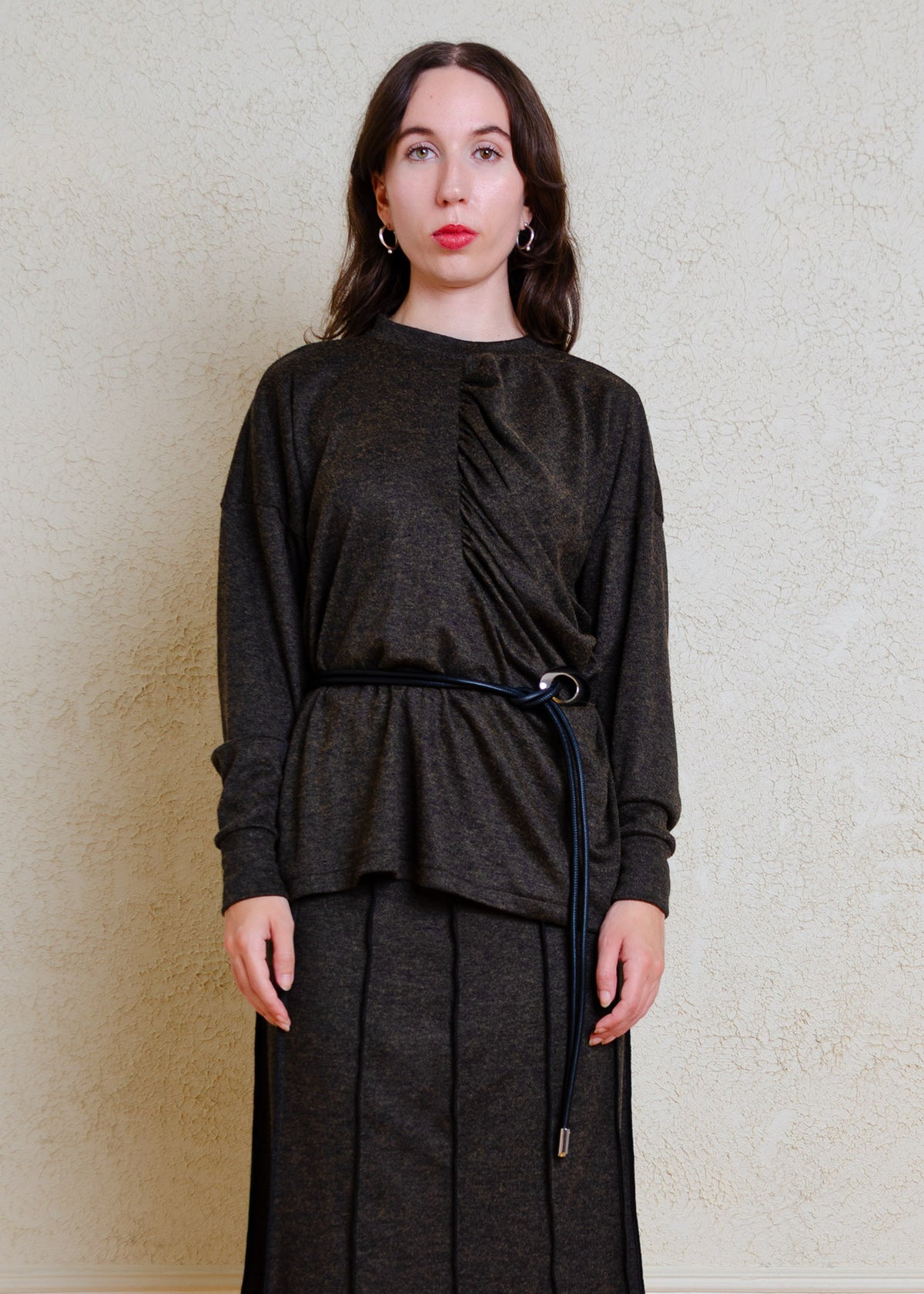 Astrid Long Sleeved Top (Heather Green)