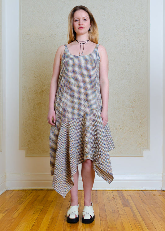 Gabriela Midi Dress (Seersucker Gingham)