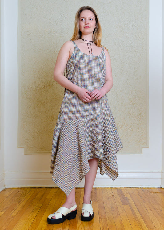 Gabriela Midi Dress (Seersucker Gingham)