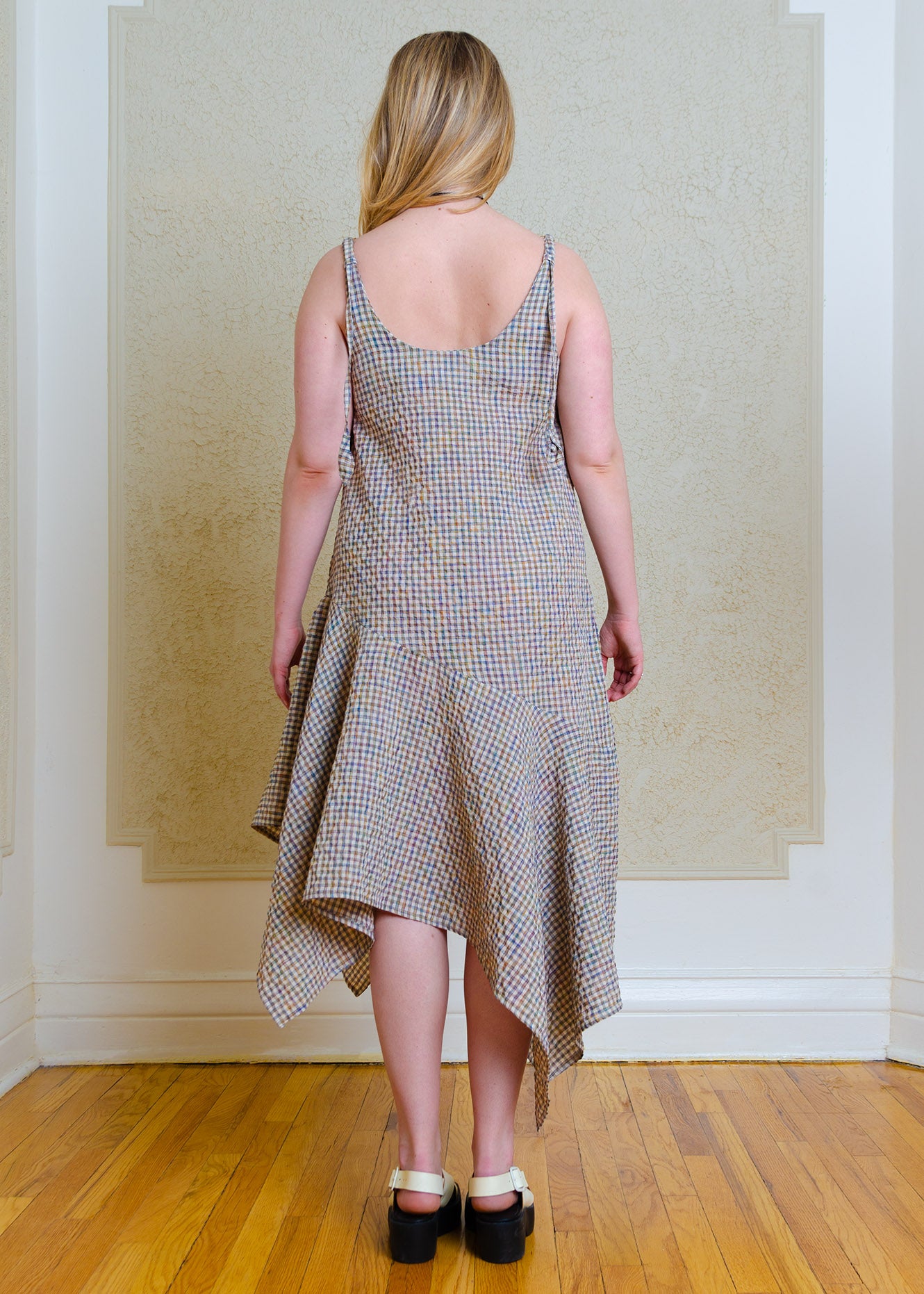 Gabriela Midi Dress (Seersucker Gingham)