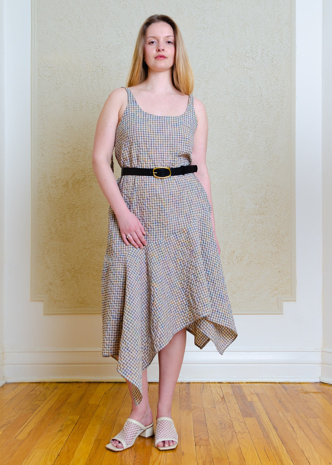 Gabriela Midi Dress (Seersucker Gingham)