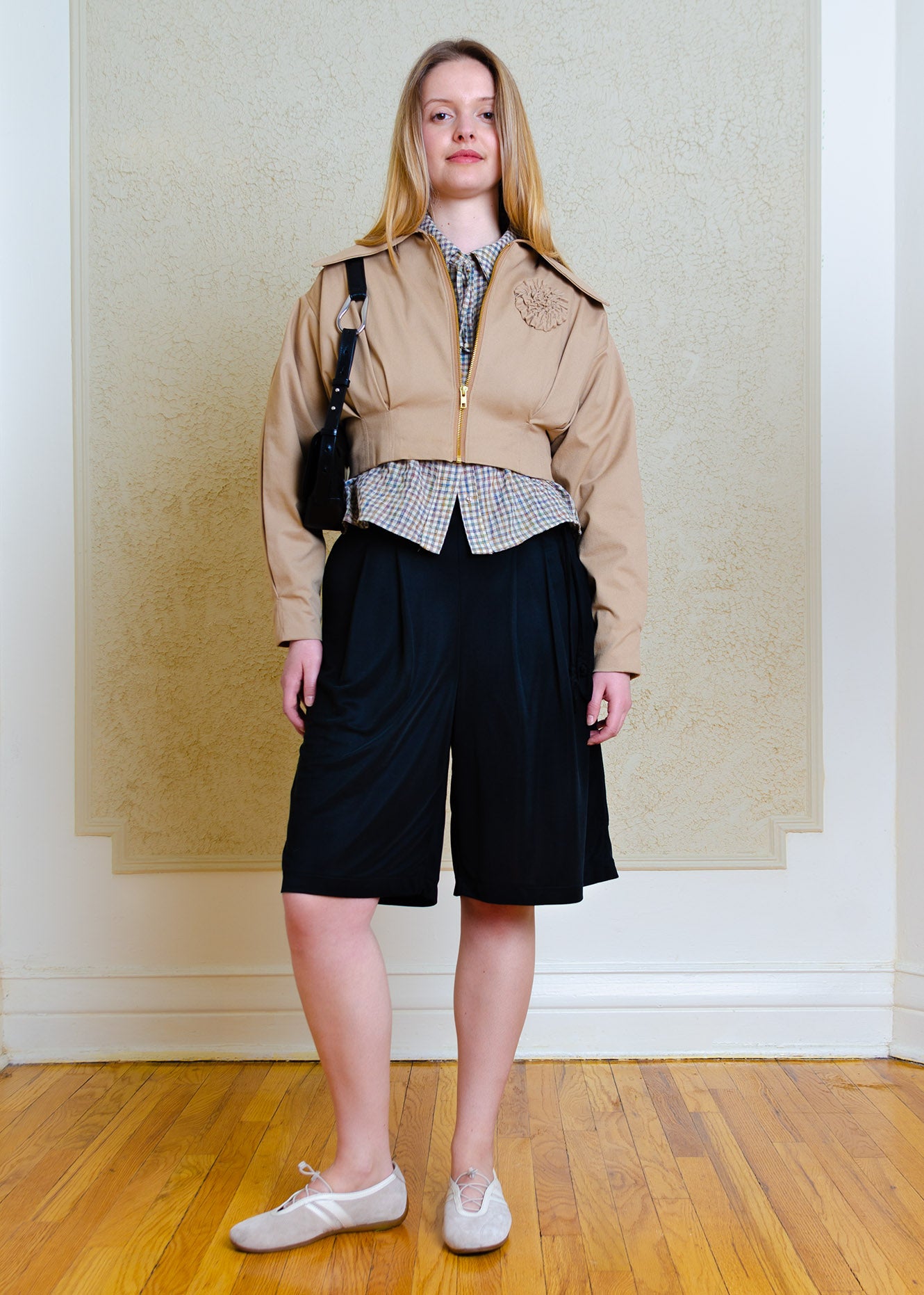 Emilie Cropped Jacket (Khaki Cotton)