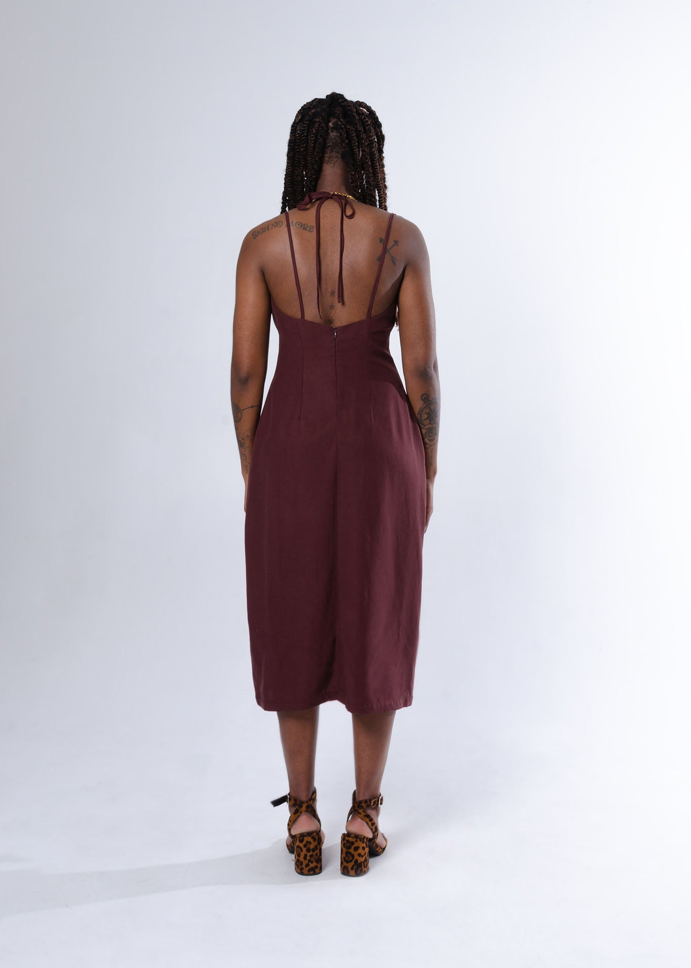 Sonia Midi Dress (in dark brown Tencel)