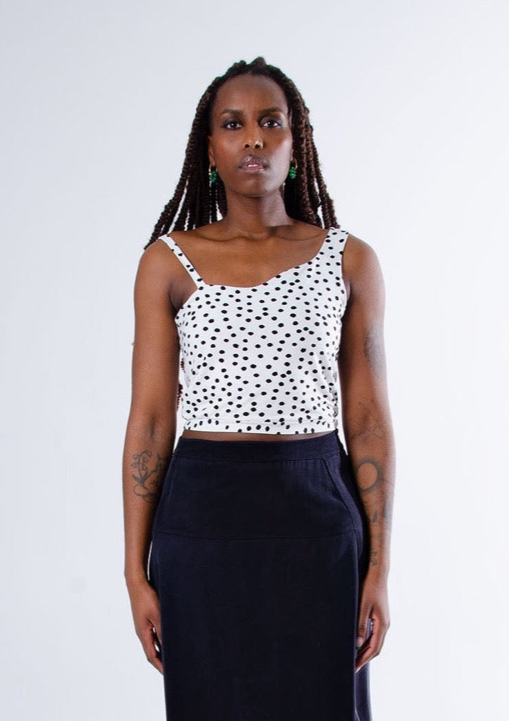 Esmee Cropped Tank Top (Abstract Dot Print)